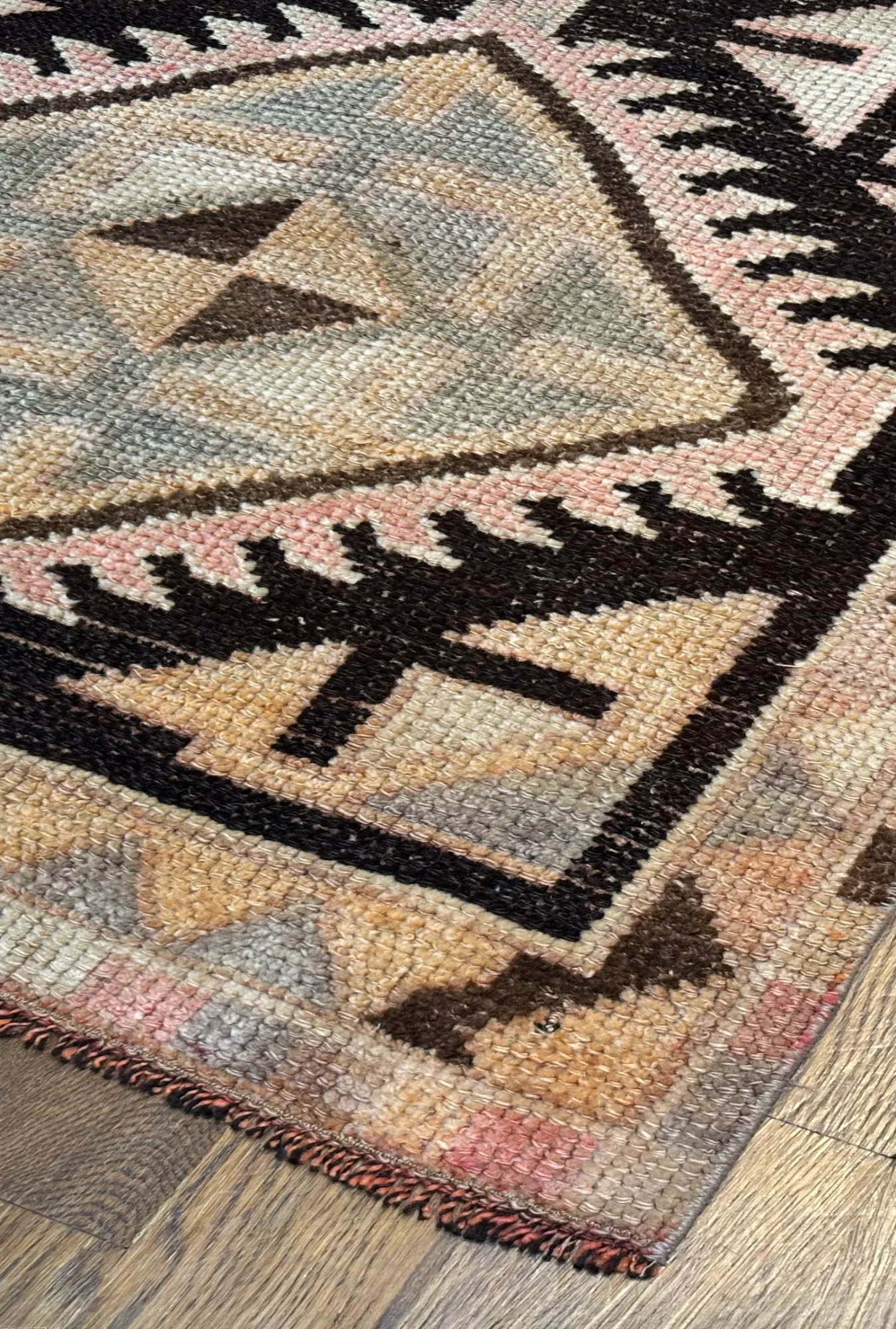 3 x 12'7 Runner Hand-Knotted Oriental Rug #RN99 - Palace Oriental Rugs - Detail Angle